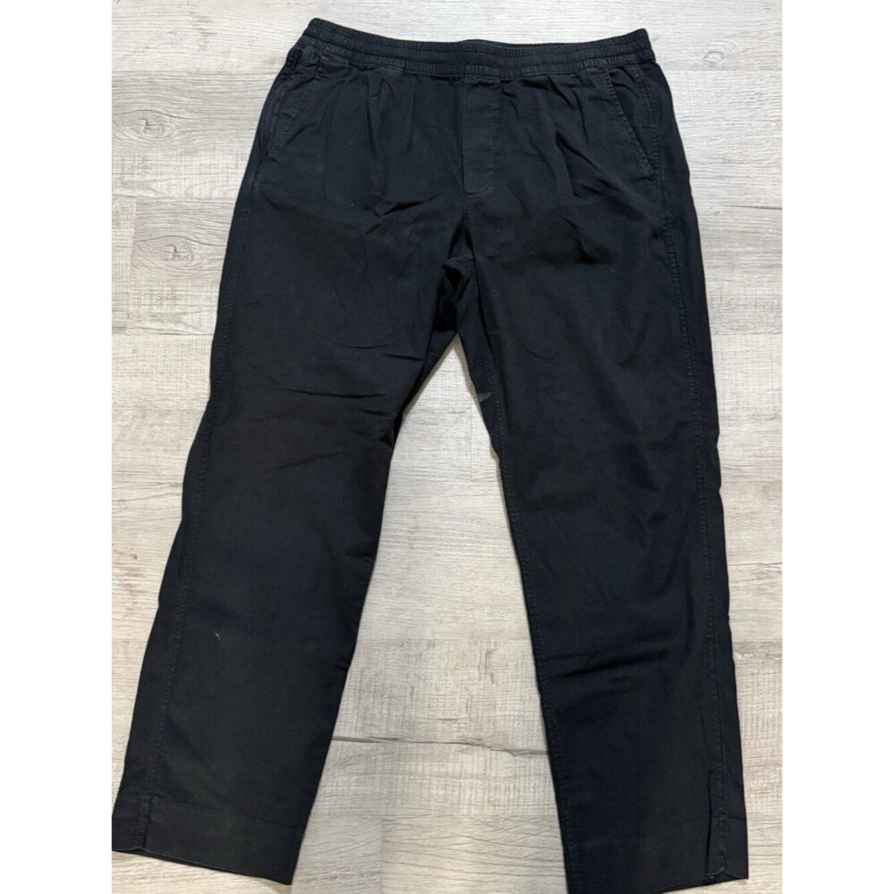 Abercrombie & Fitch Mens Loose Fit Black Chino Pants Elastic Waist Size Large